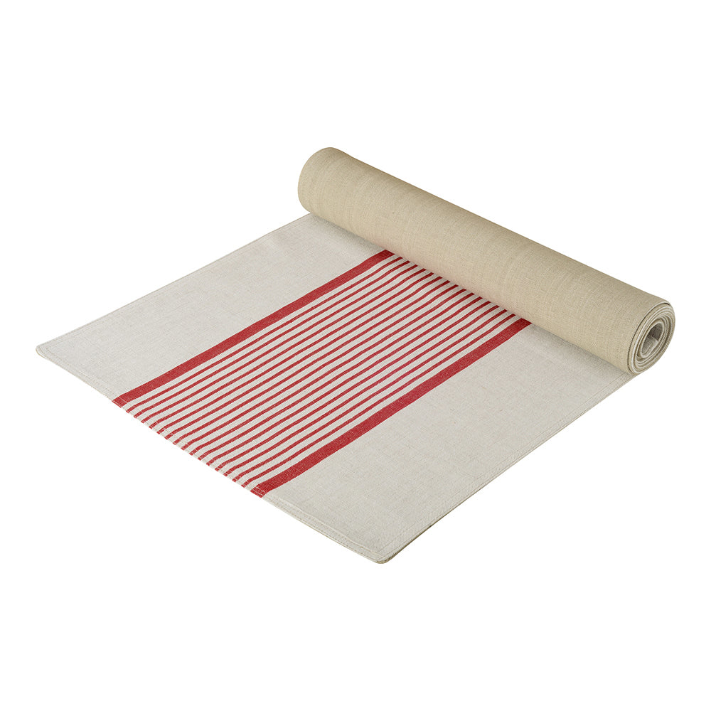 Provincial Linen Tablerunner - Red