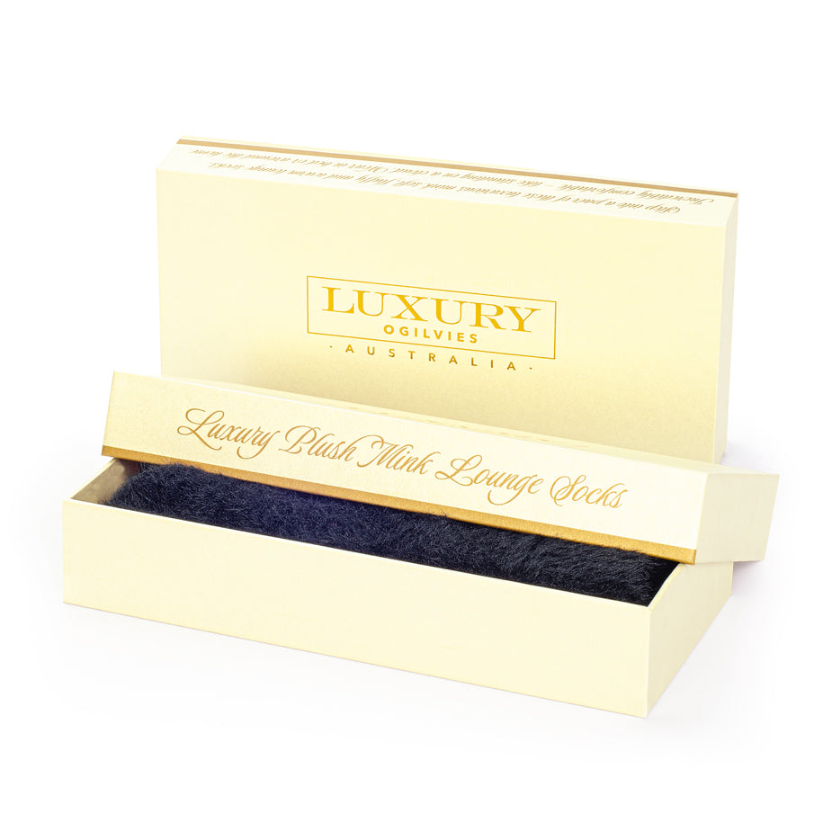 Plush Mink Bed Socks - Black