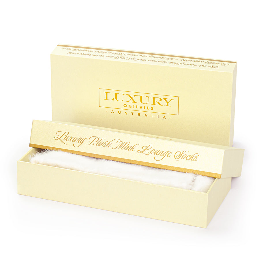 Plush Mink Bed Socks - Ivory