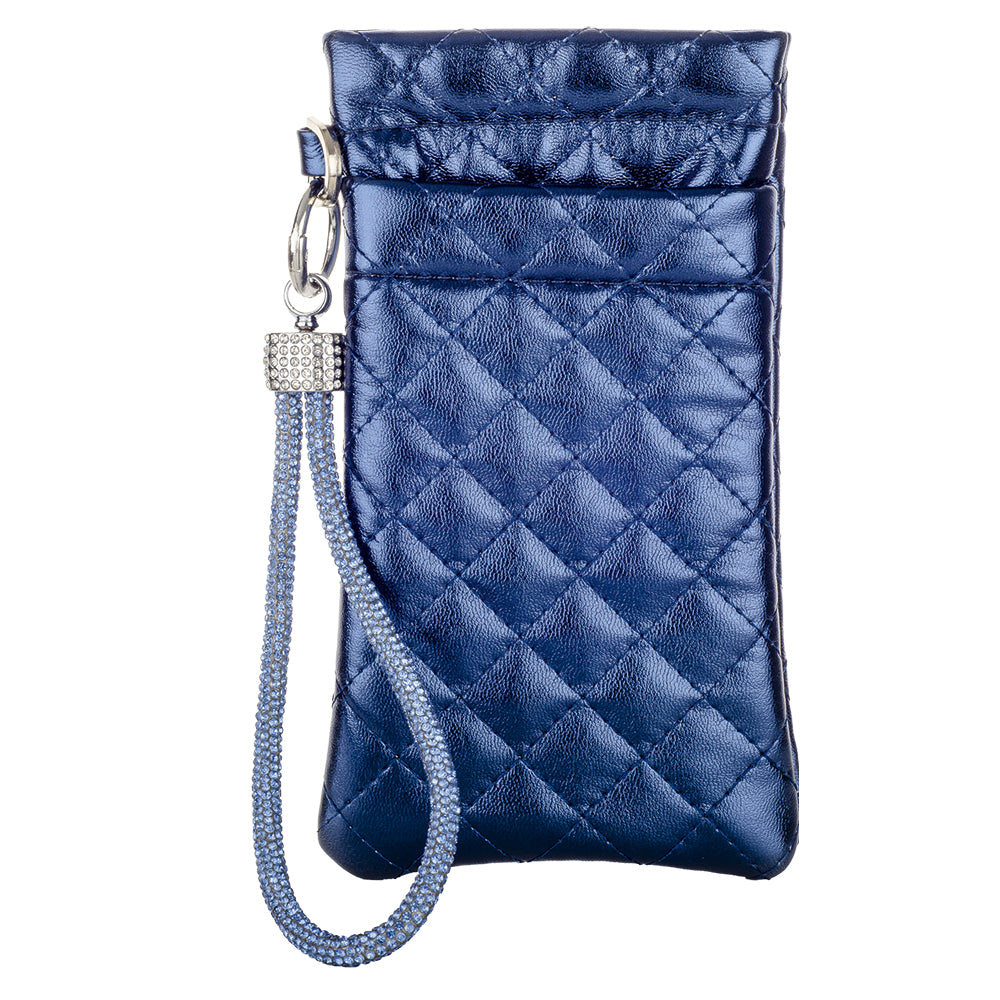 Pouch with Diamonte Wrist Strap - Sapphire