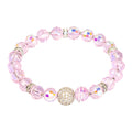 Rainbow Cut Crystal Bracelet - Pink