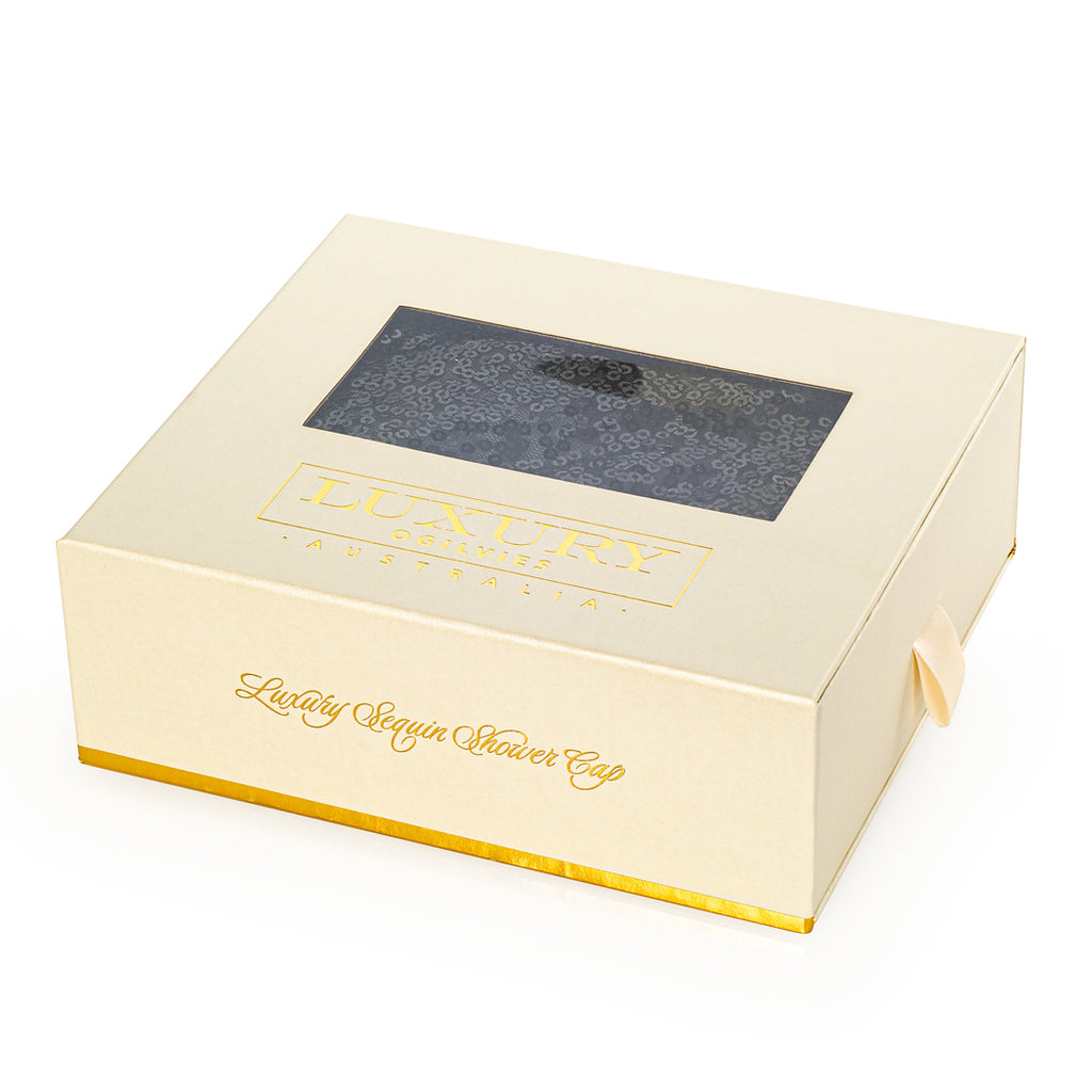 Sequin Shower Cap - Black