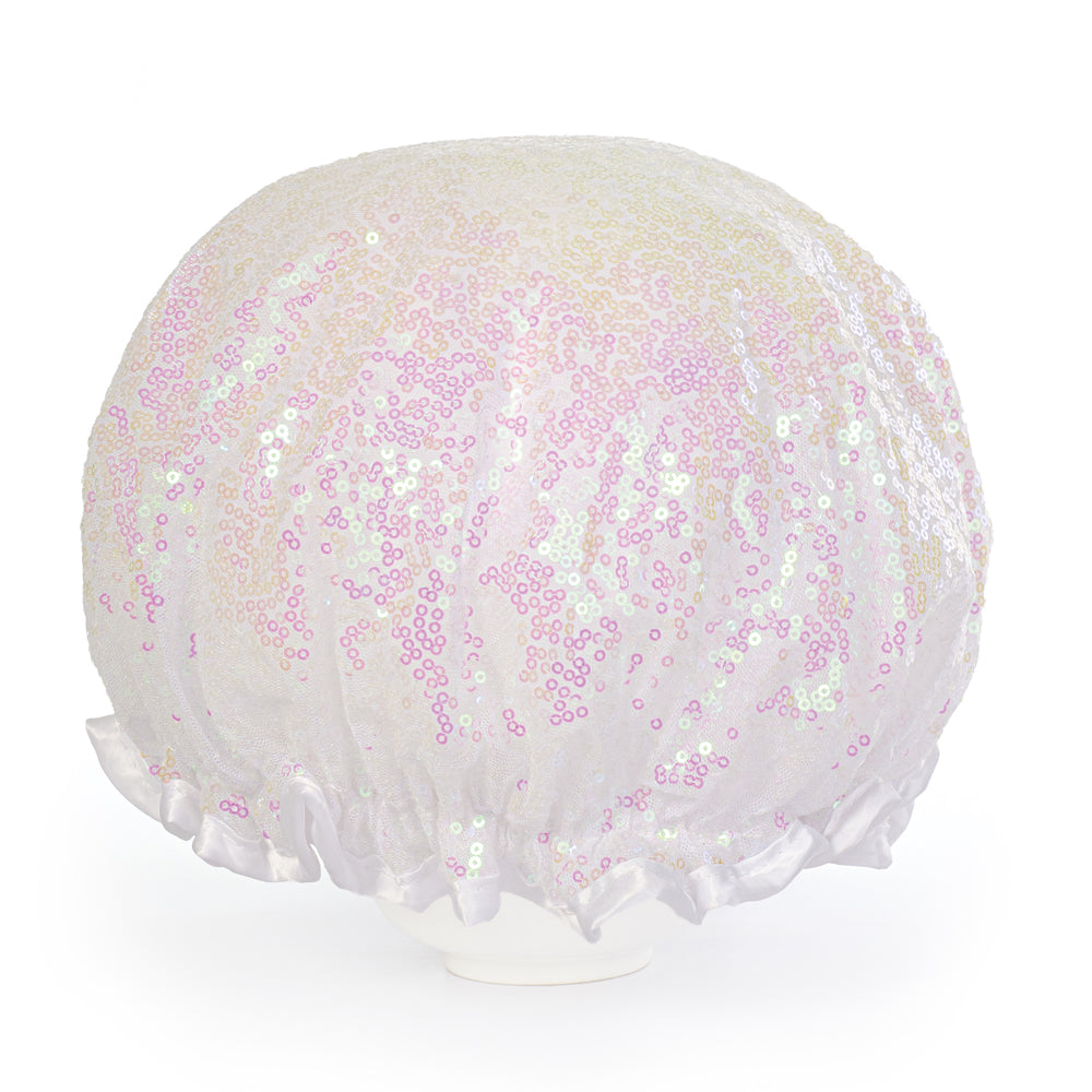 Sequin Shower Cap - Pearl