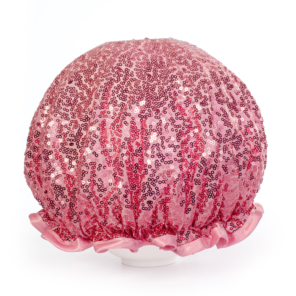 Sequin Shower Cap - Pink