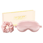 Silky Sleep Mask and Scrunchie Set - Rose