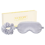 Silky Sleep Mask and Scrunchie Set - Silver
