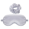 Silky Sleep Mask and Scrunchie Set - Silver