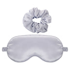 Silky Sleep Mask and Scrunchie Set - Silver
