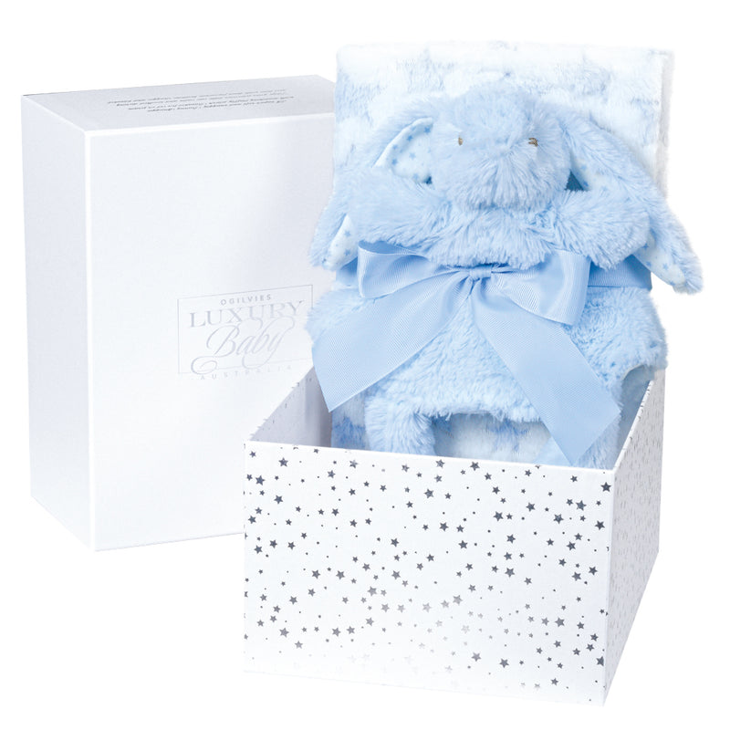 Bunny Snuggie and Blanket Gift Set - Blue