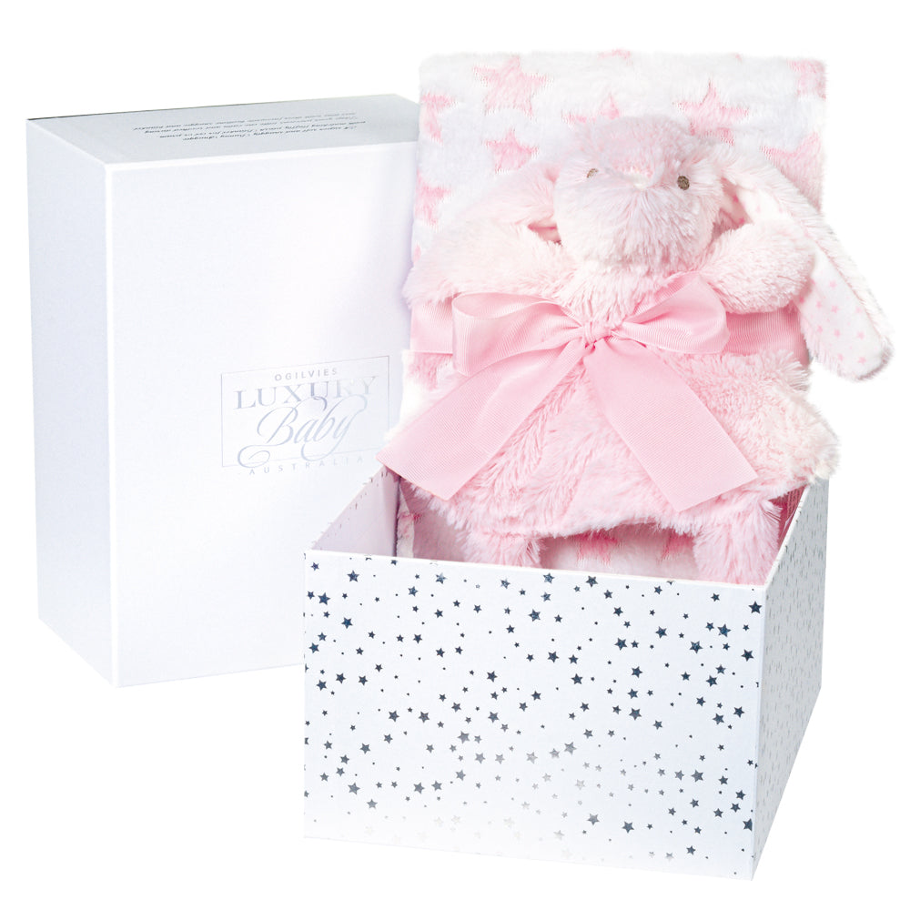 Bunny Snuggie and Blanket Gift Set - Pink