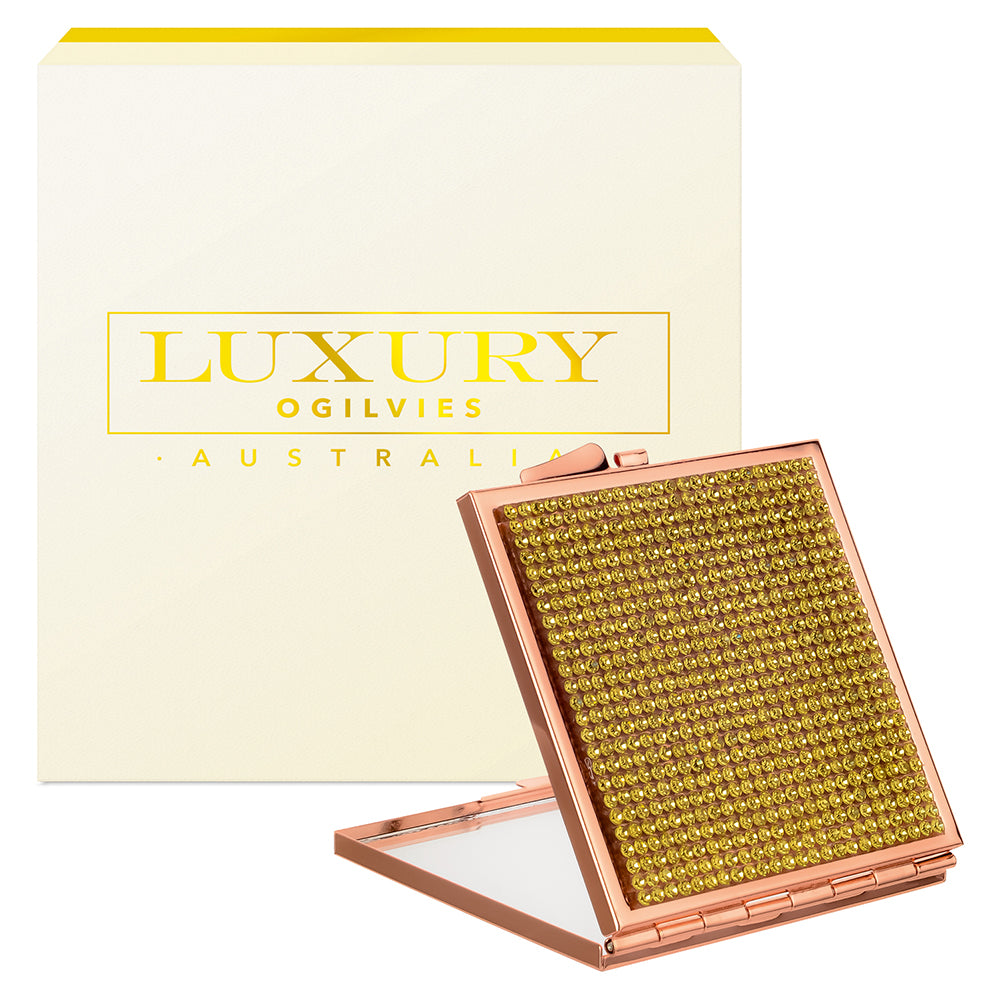 Square Compact Mirror - Gold