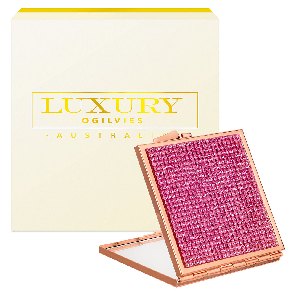 Square Compact Mirror - Pink