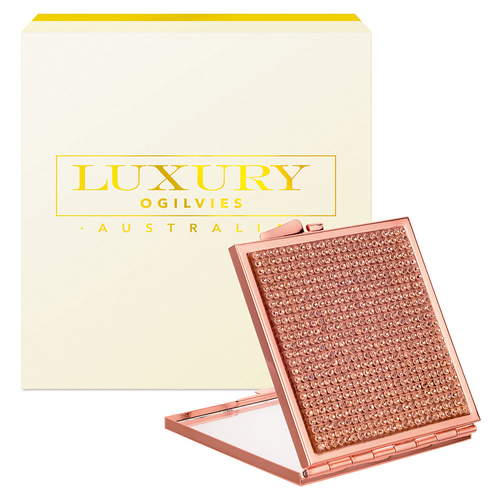 Square Compact Mirror - Rose