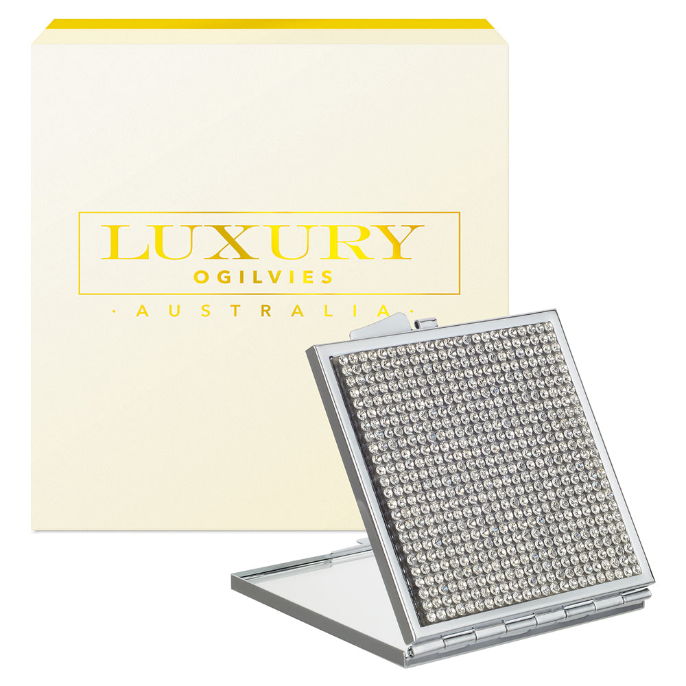 Square Compact Mirror - Silver