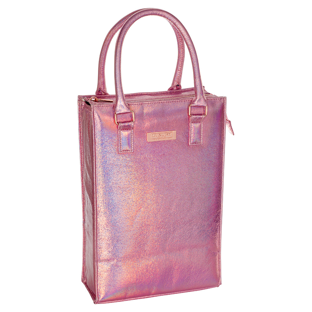Wine Cooler Handbag - Shimmer Pink