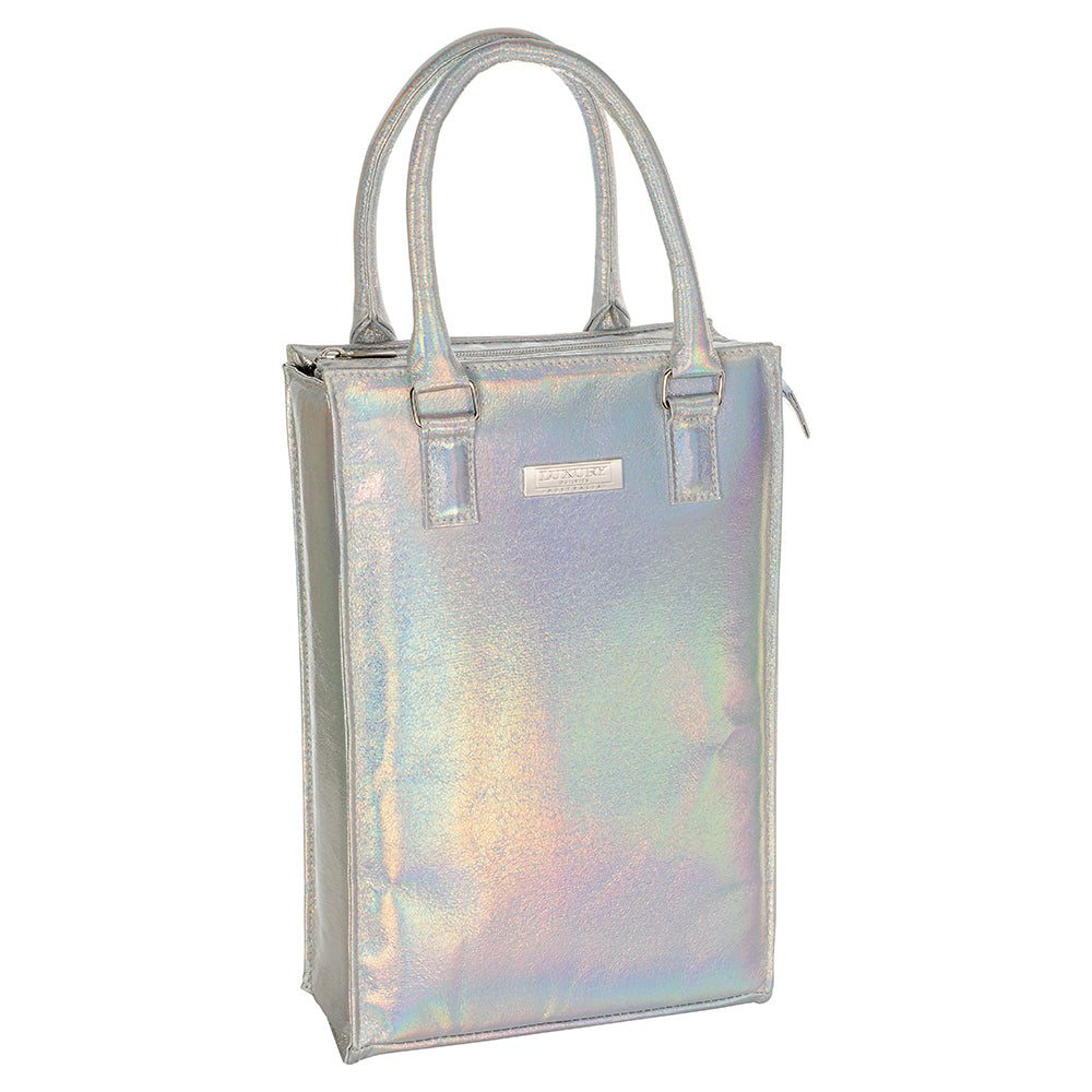 Wine Cooler Handbag - Shimmer Silver