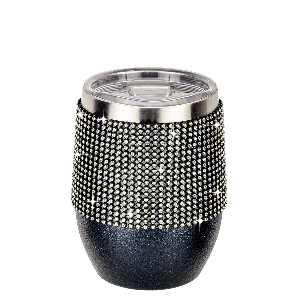Wine Tumbler - Glitter Black