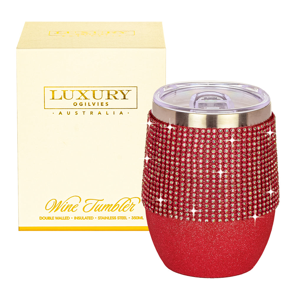 Wine Tumbler - Glitter Red