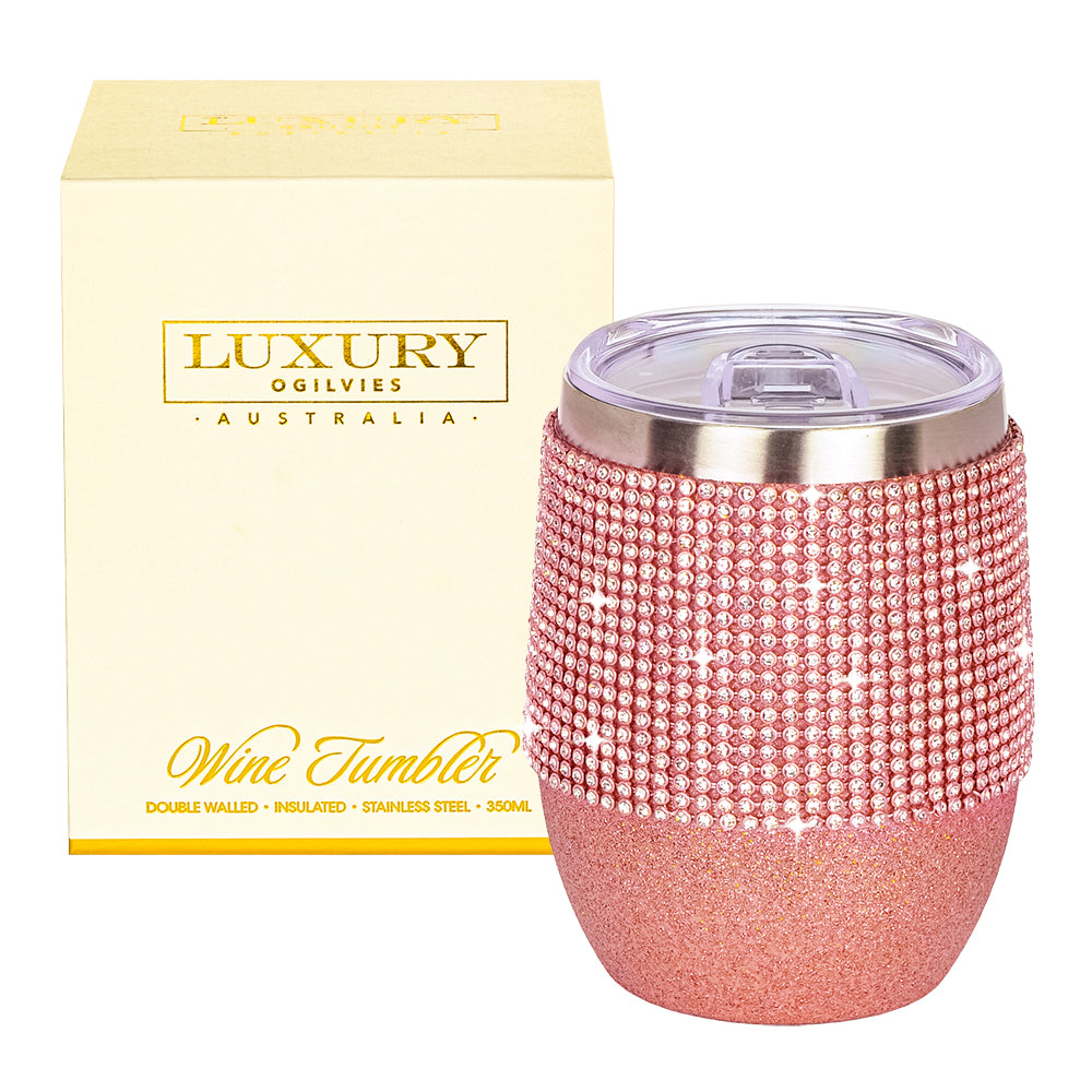 Wine Tumbler - Glitter Rose