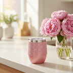 Wine Tumbler - Glitter Rose
