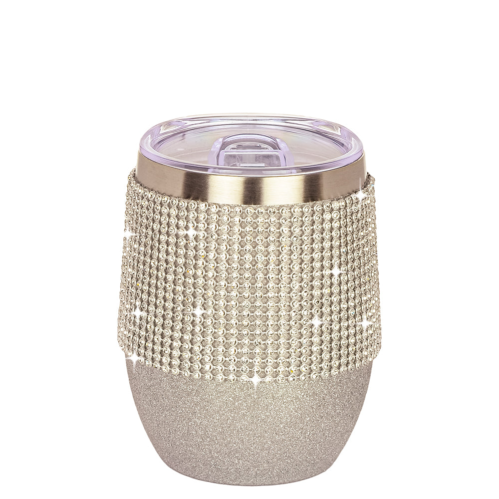Wine Tumbler - Glitter Silver