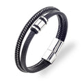 Woven Leather Bracelet - Cable