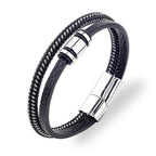 Woven Leather Bracelet - Cable
