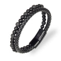 Woven Leather Bracelet - Lava Rope