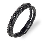 Woven Leather Bracelet - Lava Rope