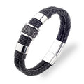 Woven Leather Bracelet - Rope - Black