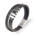 Woven Leather Bracelet - Silver